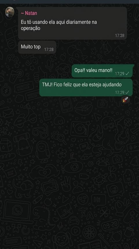 Mensagens de WhatsApp do Natan: usando o EVA todo dia na operação